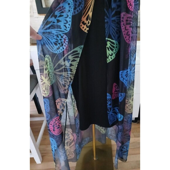 Women's Large Sheer Butterfly Long Dress Boho Lady Beachy Flowy Lightweight Fun - Picture 12 of 16